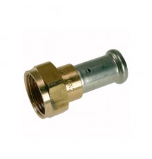 Муфта накидная гайка, плоское уплотнение, латунь пресс, 16x1/2 HENCO 26P-16Z04