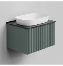 Тумба под раковину со столешницей La Fenice Terra 60 подвесная, grigio, столешница черный мрамор