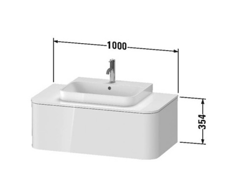 Duravit Happy D.2 Plus Тумба подвесная 100x55х35.4см, с раковиной и 1 ящиком, цвет: stone grey satin matt. 2360600000, HP031E08080, HP494109292 Duravit Happy D.2 Plus Тумба подвесная 100x55х35.4см, с раковиной и 1 ящиком, цвет: stone grey satin matt. 2360600000, HP031E08080, HP494109292