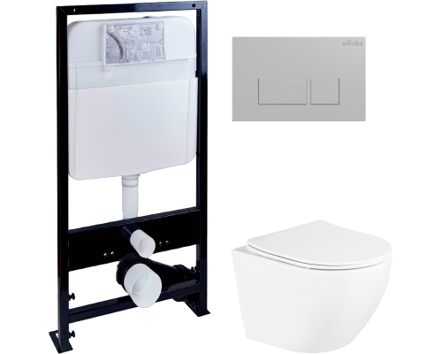 Комплект Унитаз подвесной BelBagno Uno BB3105CHR/SC + Инсталляция EWRIKA ProLT 0026-2020 + Кнопка 0040 хром матовый Комплект Унитаз подвесной BelBagno Uno BB3105CHR/SC + Инсталляция EWRIKA ProLT 0026-2020 + Кнопка 0040 хром матовый