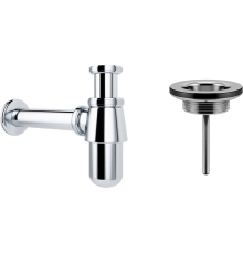 Сифон для раковины Wellsee Drainage System 182103005 с универсальным выпуском, хром