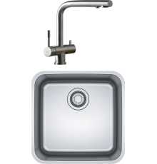 Комплект Мойка Franke Bell ВСX 110-42 нержавеющая сталь + Смеситель Atlas Clear water нержавеющая сталь