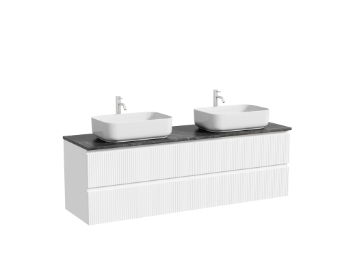 Тумба с раковиной Sancos Snob T 160, bianco, столешница черный мрамор TT160A1X, раковина CN5043