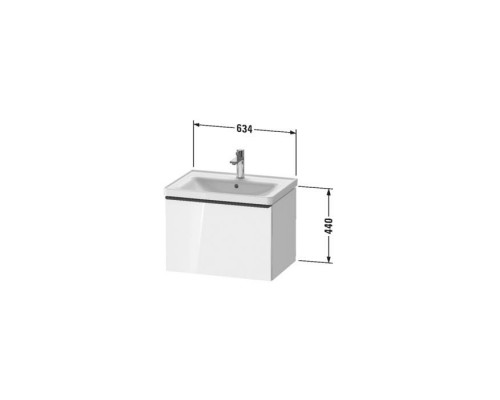 Duravit D-Neo Тумбочка подвесная 63х44x45.2см., раковина, 1 ящик, цвет: белый высокоглянцевый. 2367650000, DE425402222 Duravit D-Neo Тумбочка подвесная 63х44x45.2см., раковина, 1 ящик, цвет: белый высокоглянцевый. 2367650000, DE425402222