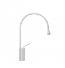Gessi Goccia Смеситель для раковины на 1 отверстие, высокий, излив 244мм R=125, с фиксированным носиком, цвет: белый. 33806#279