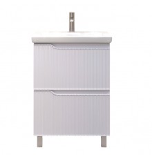 Тумба с раковиной Vigo Neo 60 напольная, 2 ящика, матовая белая