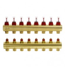 Коллекторы Danfoss FHF-8F для 8 контуров, с преднастройкой и расходомерами 088U0528