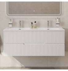 Тумба с раковиной Cezares Duet 120 bianco lucido, раковина Cezares CZR-8095-120-2