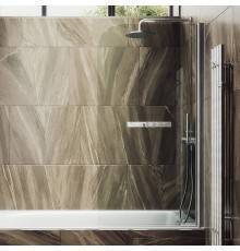 Шторка на ванну Maybahglass MGV-776-5 60x140, профиль матовый хром, стекло прозрачное