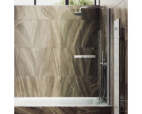 Шторка на ванну Maybahglass MGV-776-5 60x140, профиль матовый хром, стекло прозрачное