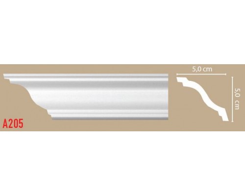 Плинтус потолочный гладкий DECOMASTER A205 (50*50*2000мм) Плинтус потолочный гладкий DECOMASTER A205 (50*50*2000мм)