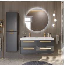 Мебель для ванной комнаты Cezares Eco 120 4 ящика, ручки сатиновое золото, grafito