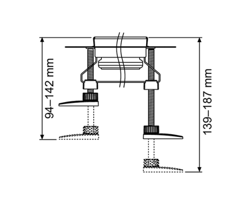 TECE Комплект опор, 4 шт. 92-139 мм. 660003