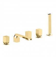 Cisal Hi-Rise Смеситель на борт ванны, 5 отв., с ручным душем, цвет: Gold Brushed. RI0002602W
