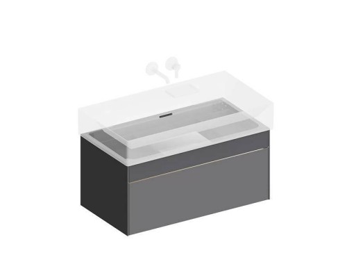 Kerama Marazzi Logica Тумба подвесная 86.8x46x40.3см., 2 ящика, цвет: стальной серый. LOG.90.2\ST