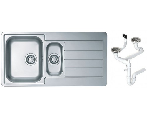 Alv 1064281 Line 10 Мойка I обор, 1½ чаши, 0,7 мм, NAT, 3½ 980х500х160 мм + сифон 1130555, шк 600 1064281