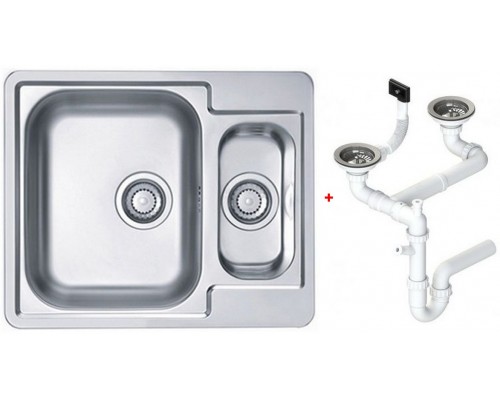 Alv 1065676 Line 50 Мойка I обор, 1½ чаши, 0,7 мм, NAT, 3½ 615х500х160 мм+сифон 1130555, шк 600 1065676