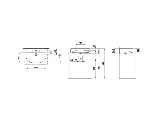 Laufen Sonar Раковина накладная 60x42x14см, с 1 отв., цвет: белый. 8.1634.2.000.104.1 Laufen Sonar Раковина накладная 60x42x14см, с 1 отв., цвет: белый. 8.1634.2.000.104.1