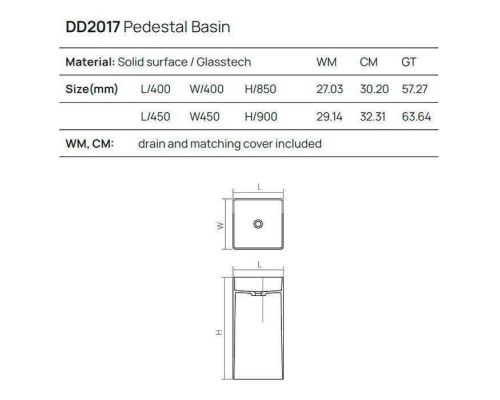Dea Design Pedestal Basin Раковина 45х45х90см., напольная, без отв., Glasstek, прозрачная смола, цвет: Smoky Black R4. DD2017 450 R4 Dea Design Pedestal Basin Раковина 45х45х90см., напольная, без отв., Glasstek, прозрачная смола, цвет: Smoky Black R4. DD2017 450 R4