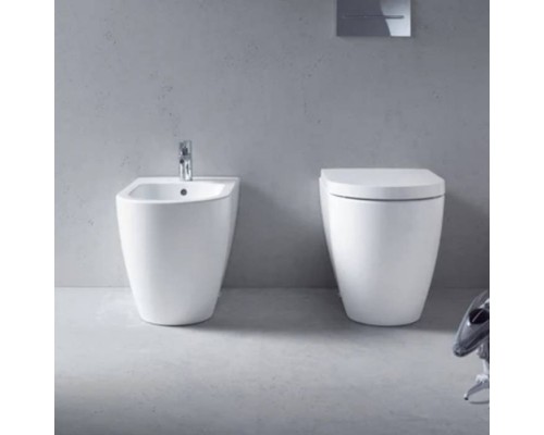 Duravit Me by Starck Биде напольное приставное 37х60см., с 1 отв., с креплением, с WonderGliss, цвет: белый. 22891000001 Duravit Me by Starck Биде напольное приставное 37х60см., с 1 отв., с креплением, с WonderGliss, цвет: белый. 22891000001