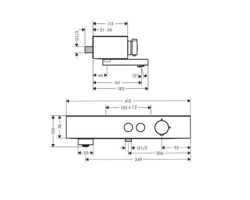 Hansgrohe ShowerTablet Select Термостат для ванны 400, внешнего монтажа, цвет: матовый белый. 24340700