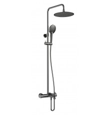 AQM8008GM Душ. сист. с терм. и изливом, Ø250, лейка 3 реж, высота 1100-1500мм, металл AQM8008GM