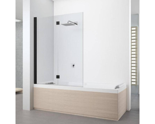 Novellini Young Шторка на ванну 120х151,6см., правая SX, стекло прозрачное, цвет: черный матовый. Y21BSV120S-1H