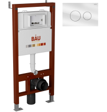 Система инсталляции для унитазов Bauedge Pro + Кнопка смыва Bauedge Dream белая