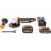 Угловая шлифмашина аккумуляторная WORX WX803, 20В, 125 мм, 1*2,0Ач + 1*4,0 Ач, кейс