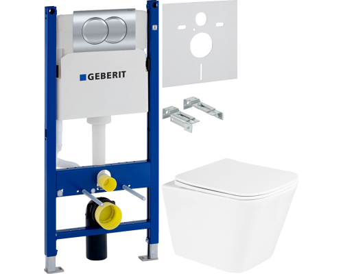 Комплект Унитаз подвесной BelBagno Due BB3103CHR/SC + Инсталляция Geberit Duofix Delta 458.149.21.1 с кнопкой смыва, хром + Шумоизоляция 156.050.00.1 Комплект Унитаз подвесной BelBagno Due BB3103CHR/SC + Инсталляция Geberit Duofix Delta 458.149.21.1 с кнопкой смыва, хром + Шумоизоляция 156.050.00.1