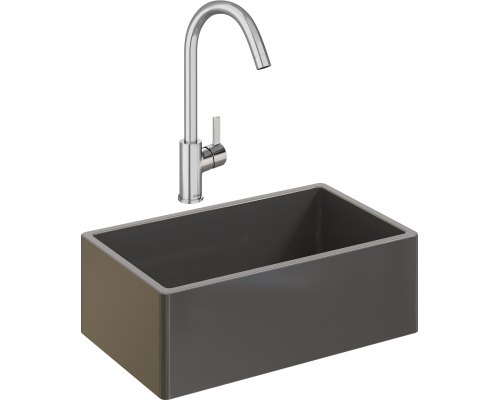 Комплект Мойка кухонная Domaci Сиена 50276-112 антрацит + Смеситель Ливорно 33080-229/1GB-IG11