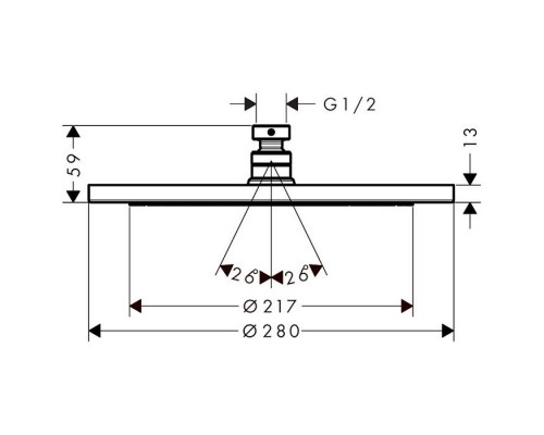 Hansgrohe Croma Верхний душ Oslash;28см., цвет шлифованная бронза. 26220140