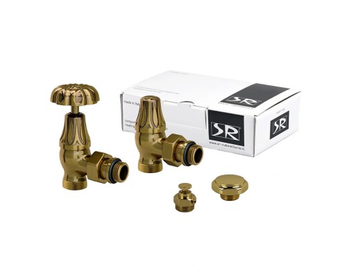 Угловой комплект вентилей SR Rubinetterie Floral Old Style 1/2 х24/19 ручная регулировка, бронза K339-1500Z0P0