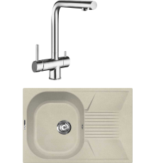 Комплект Мойка кухонная Lava L2.CRE crema + Смеситель SG14 CR chrome