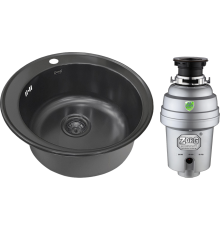 Комплект Мойка кухонная Zorg Light SZR-510/205 GRAFIT + Измельчитель Inox D ZR-56 D