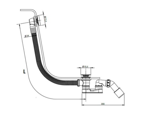 Almar Core Слив-перелив для ванны, цвет: хром. E096003.CR