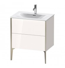 Duravit XViu Тумба подвесная 71x48x59.1см, с раковиной, 2 ящика, цвет: белый глянцевый/champagne matt. 2344730000,  XV9714B1,  XV43010B122