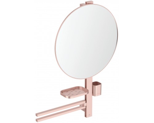 IS BD587RO ALU+ Beauty Bar S Комплект аксесуаров: H=700 мм, зеркало Ø500 мм, полочка, стакан, рогах2 BD587RO