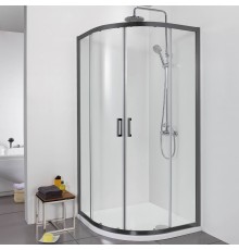 Душевой уголок AQUATEK AQ ARI RO 10020BL 100х100 см, черный матовый профиль