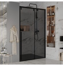 Душевая дверь в нишу Ambassador Intense 110022202IBB 130 см, профиль черный