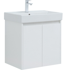Тумба с раковиной Aquanet Nova Lite 60 белый глянец, с дверками