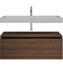 Тумба с раковиной Armadi Art Flat 100 подвесная, dark oak