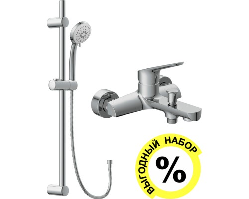 Смеситель для ванны с душем Cersanit Flavis Flavis 63035 + душевой гарнитур