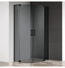 Душевой уголок Cezares Slider R 2 90/100 Grigio Nero профиль черный, стекло серое