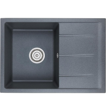 Мойка кухонная Domaci Солерно DMQ-1700.Q антрацит, 38х46, кварцевая, с крылом, встраиваемая, черная