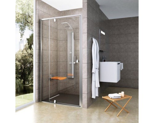 Душевая дверь в нишу Ravak Pivot PDOP2-100 Transparent, профиль хром