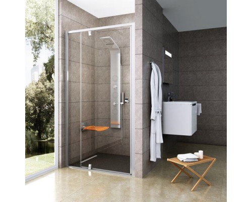 Душевая дверь в нишу Ravak Pivot PDOP2-100 Transparent, профиль сатин