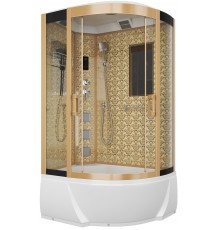 Душевая кабина Niagara Luxe 7712GL золото, с высоким поддоном, с сиденьем