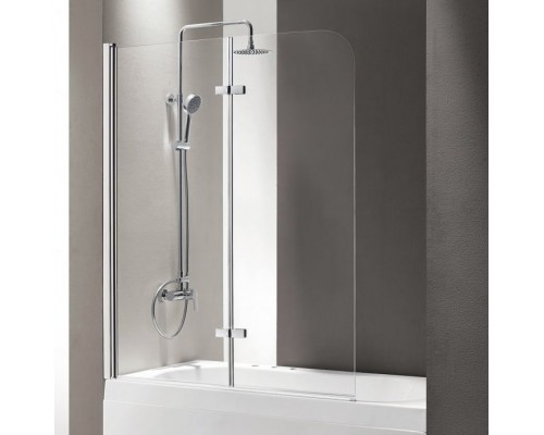 Шторка на ванну Cezares Eco O-V-21-120/140-C-Cr стекло прозрачное