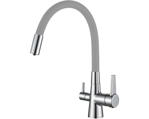 Смеситель для кухни Haiba HB858-3 пепельный